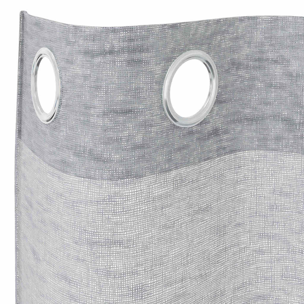 Voile zavjesa 2 pcs Tamno siva 225 x 140 cm Poliester