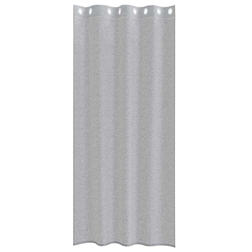 Voile zavjesa 2 pcs Tamno siva 245 x 140 cm Poliester
