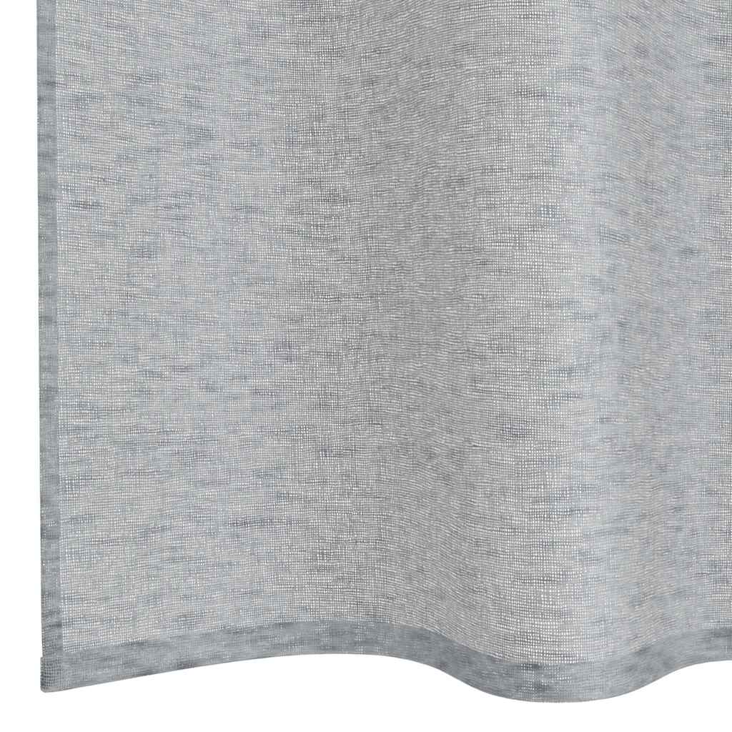 Voile zavjesa 2 pcs Tamno siva 260 x 140 cm Poliester