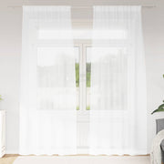 Voile zavjesa sa zavjesama 2 pcs Bijelo 245 x 140 cm Poliester