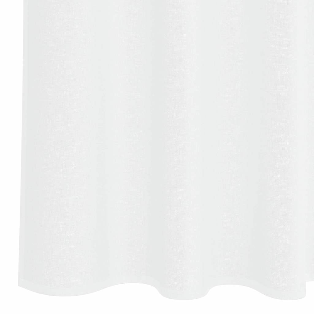 Voile zavjesa sa zavjesama 2 pcs Bijelo 260 x 140 cm Poliester
