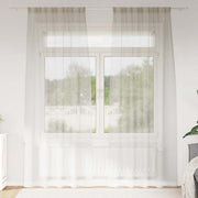 Voile zavjesa sa zavjesama 2 pcs Krema 245 x 140 cm Poliester