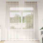 Voile zavjesa sa zavjesama 2 pcs Pijesak 225 x 140 cm Poliester