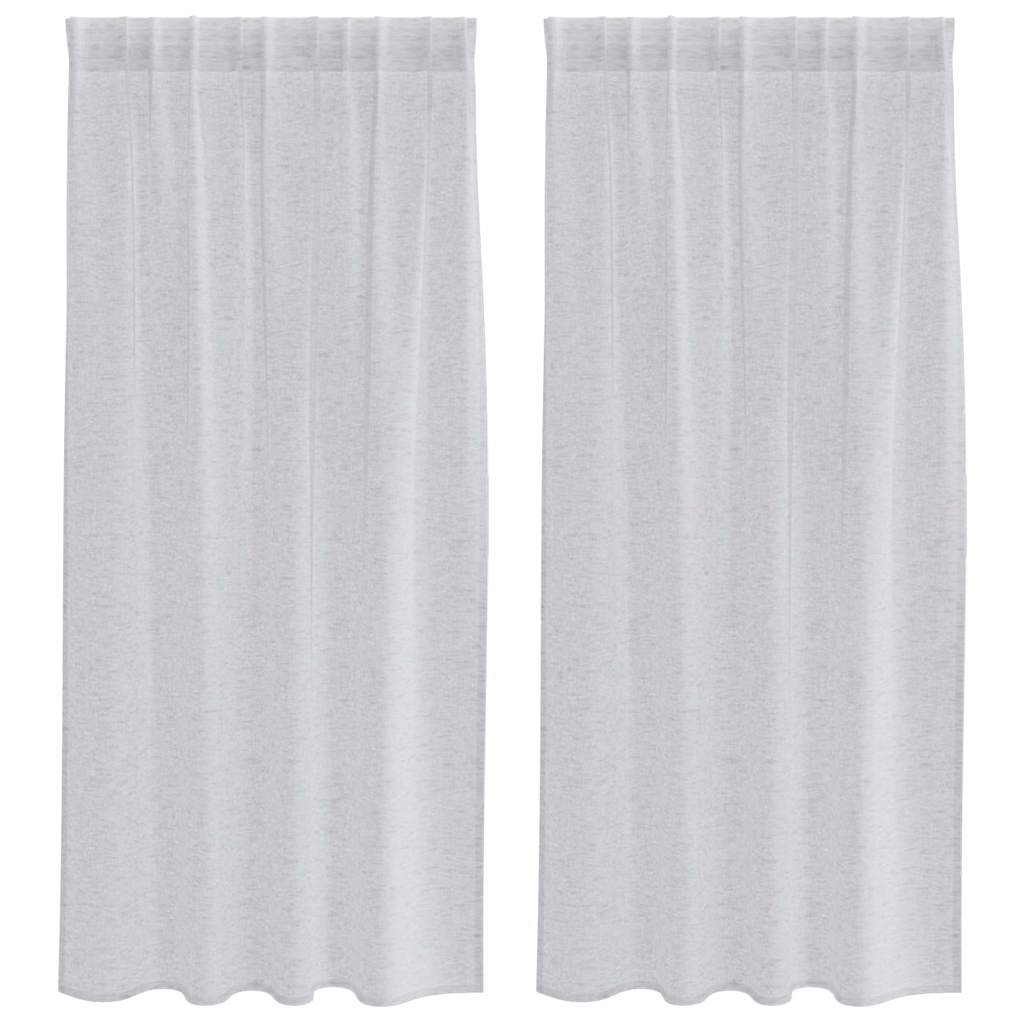 Voile zavjesa 2 pcs Svijetlo siva 175 x 140 cm Poliester