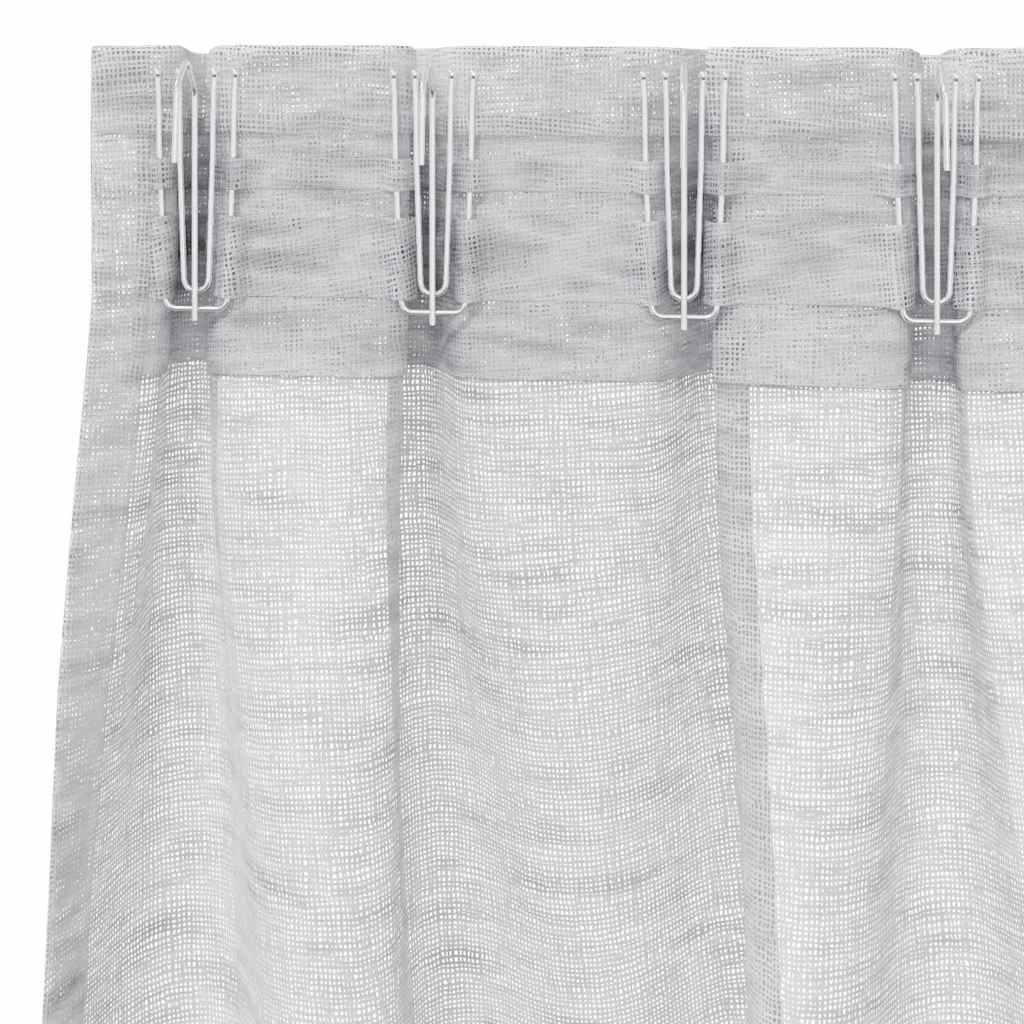 Voile zavjesa 2 pcs Svijetlo siva 260 x 140 cm Poliester