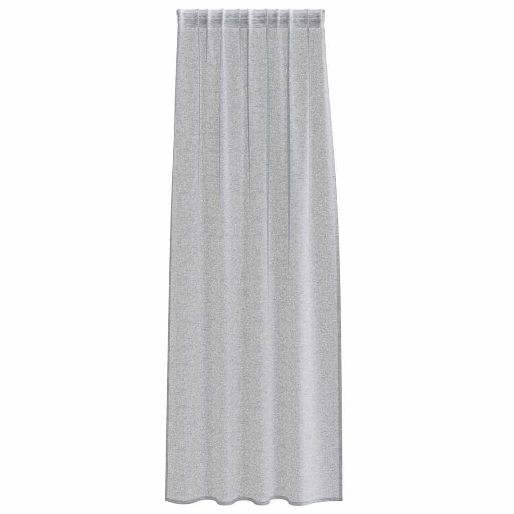 Voile zavjesa 2 pcs Tamno siva 225 x 140 cm Poliester