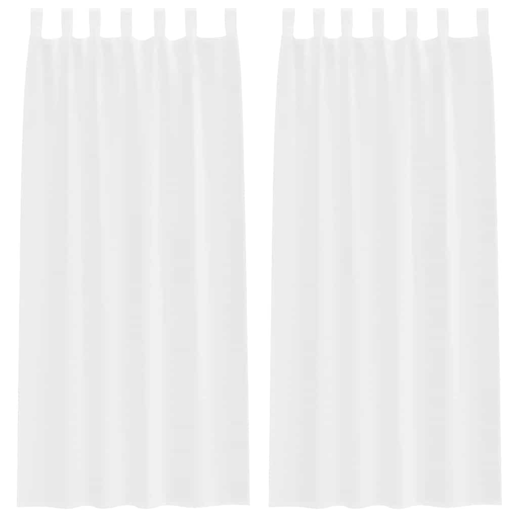 Voile zavjesa sa zavjesama 2 pcs Bijelo 245 x 140 cm Poliester