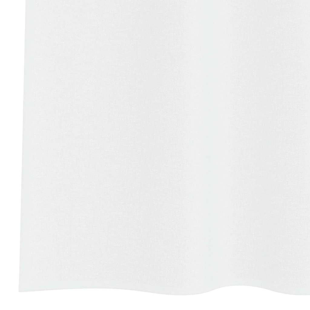 Voile zavjesa sa zavjesama 2 pcs Bijelo 260 x 140 cm Poliester