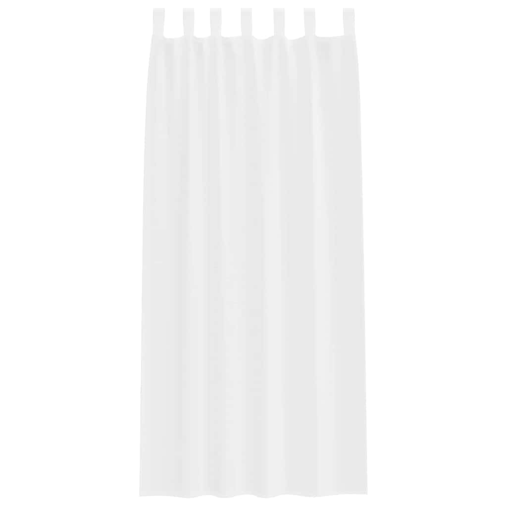 Voile zavjesa sa zavjesama 2 pcs Bijelo 260 x 140 cm Poliester