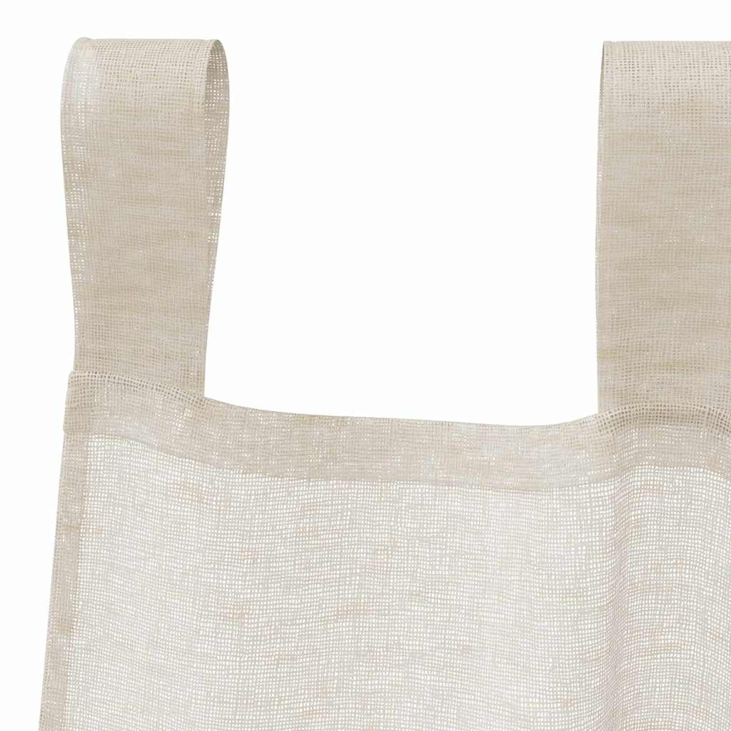 Voile zavjesa sa zavjesama 2 pcs Pijesak 245 x 140 cm Poliester