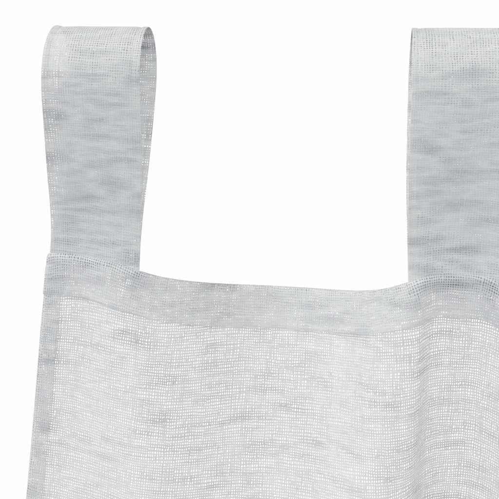 Voile zavjesa 2 kom. Svijetlo siva 175 x 140 cm Poliester