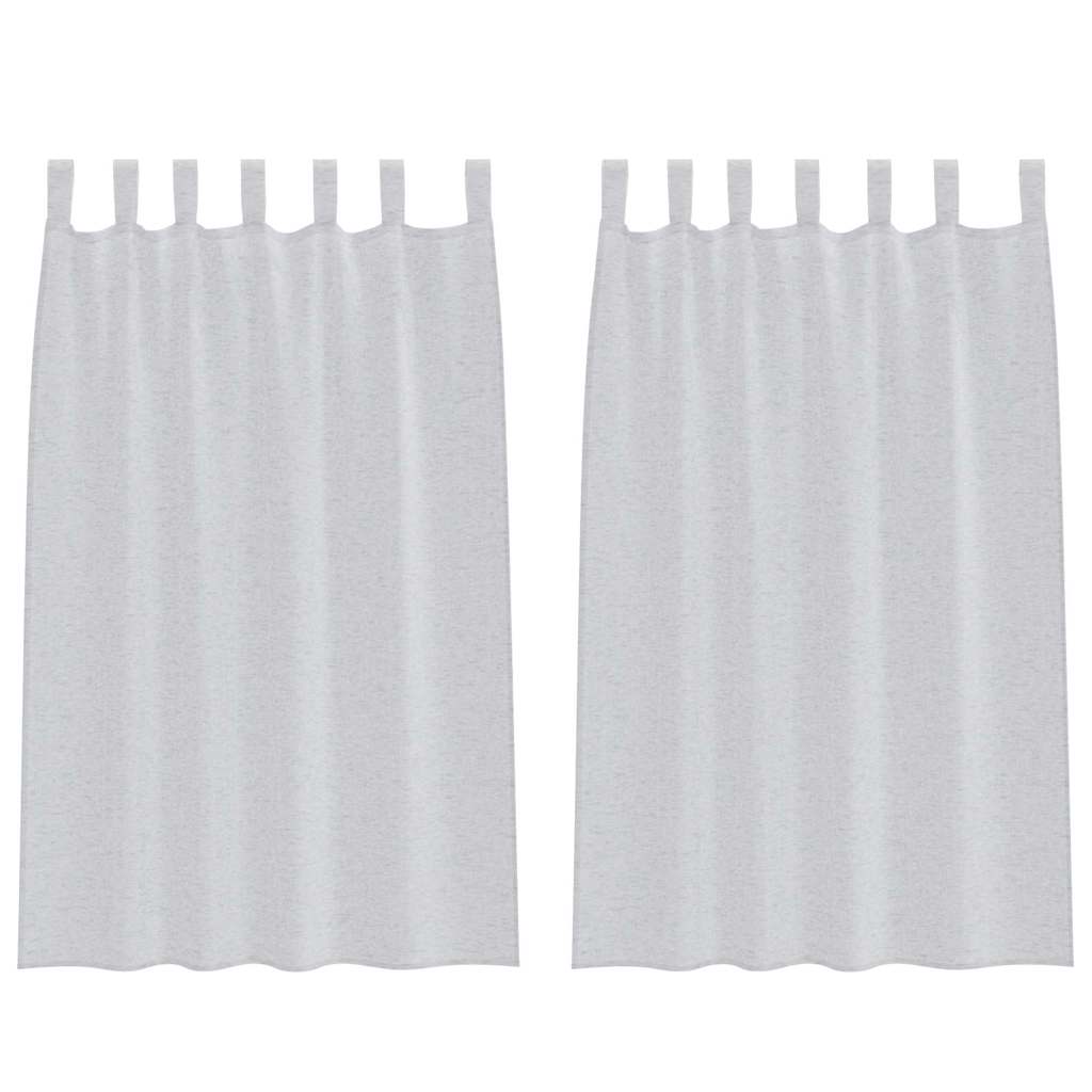 Voile zavjesa 2 kom. Svijetlo siva 175 x 140 cm Poliester