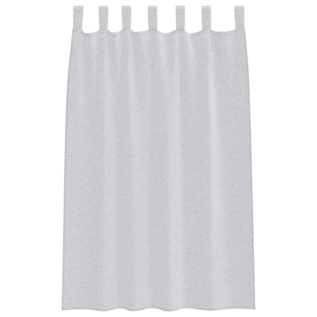 Voile zavjesa 2 kom. Svijetlo siva 175 x 140 cm Poliester