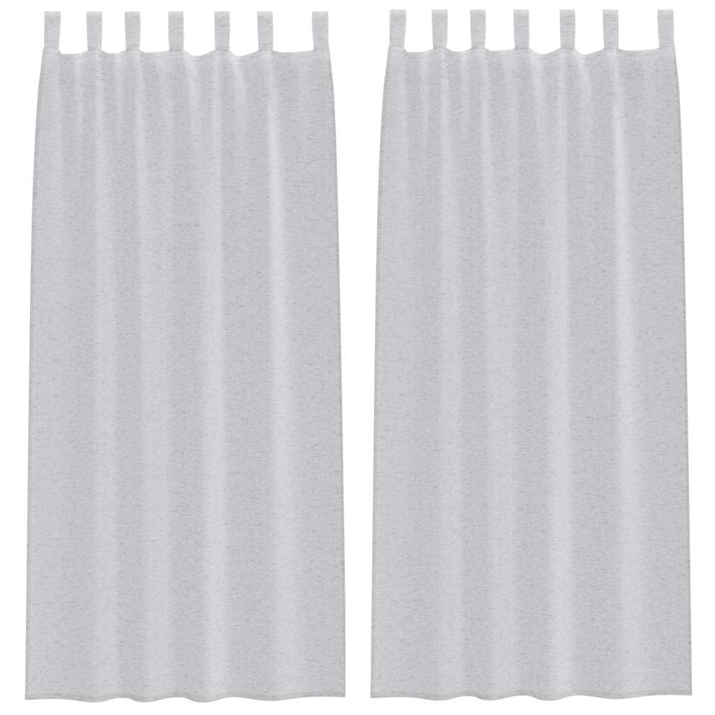 Voile zavjesa 2 pcs Svijetlo siva 260 x 140 cm Poliester