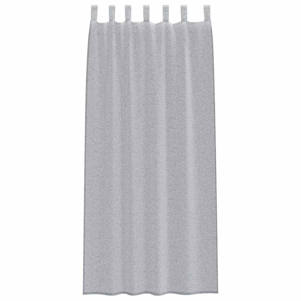 Voile zavjesa 2 pcs Tamno siva 245 x 140 cm Poliester