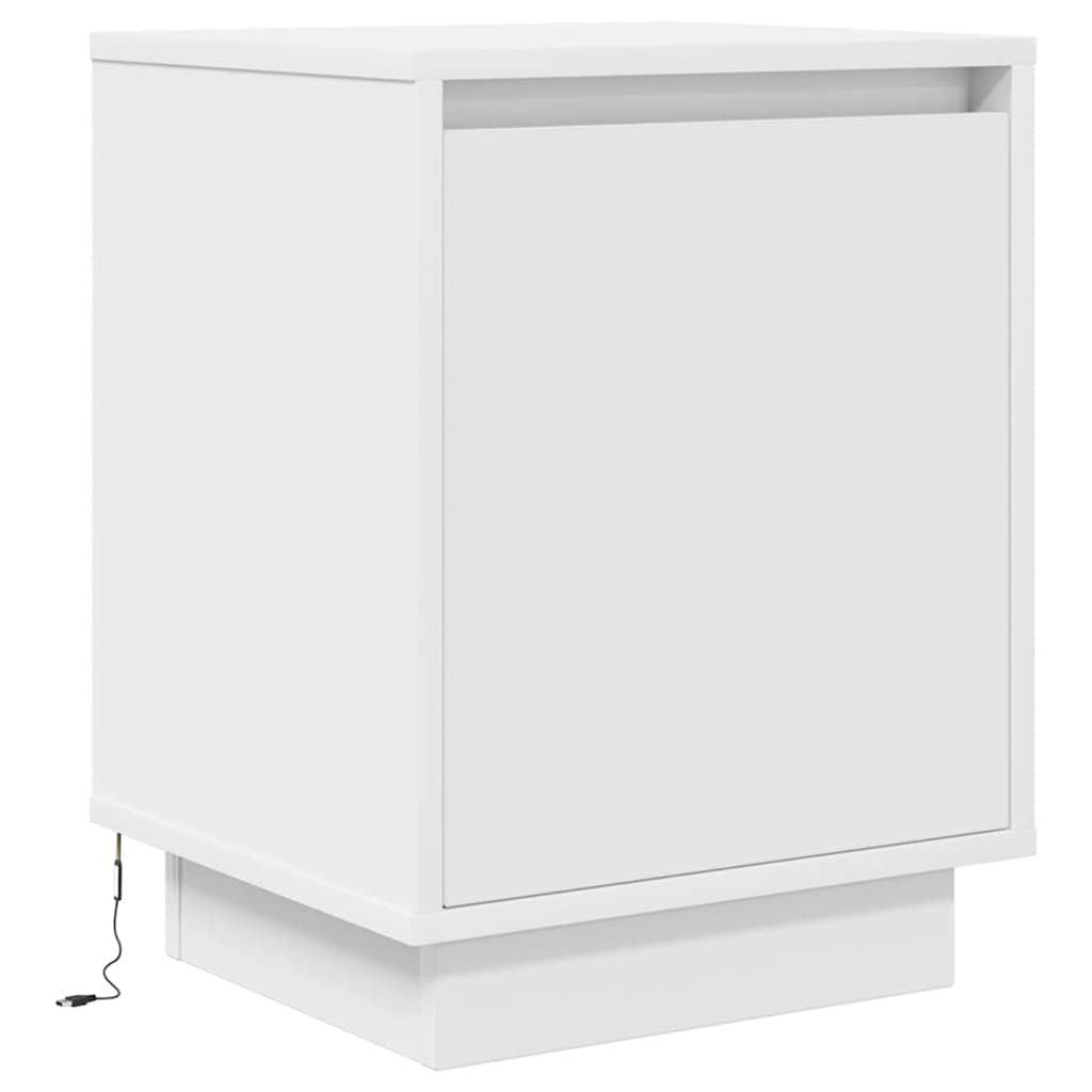 Noćni ormarići s LED svjetlima 2 kom bijeli 38x34x50 cm