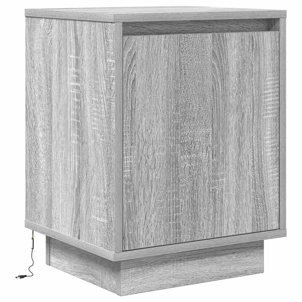 Noćni ormarići s LED svjetlima 2 kom boja hrasta 38x34x50 cm
