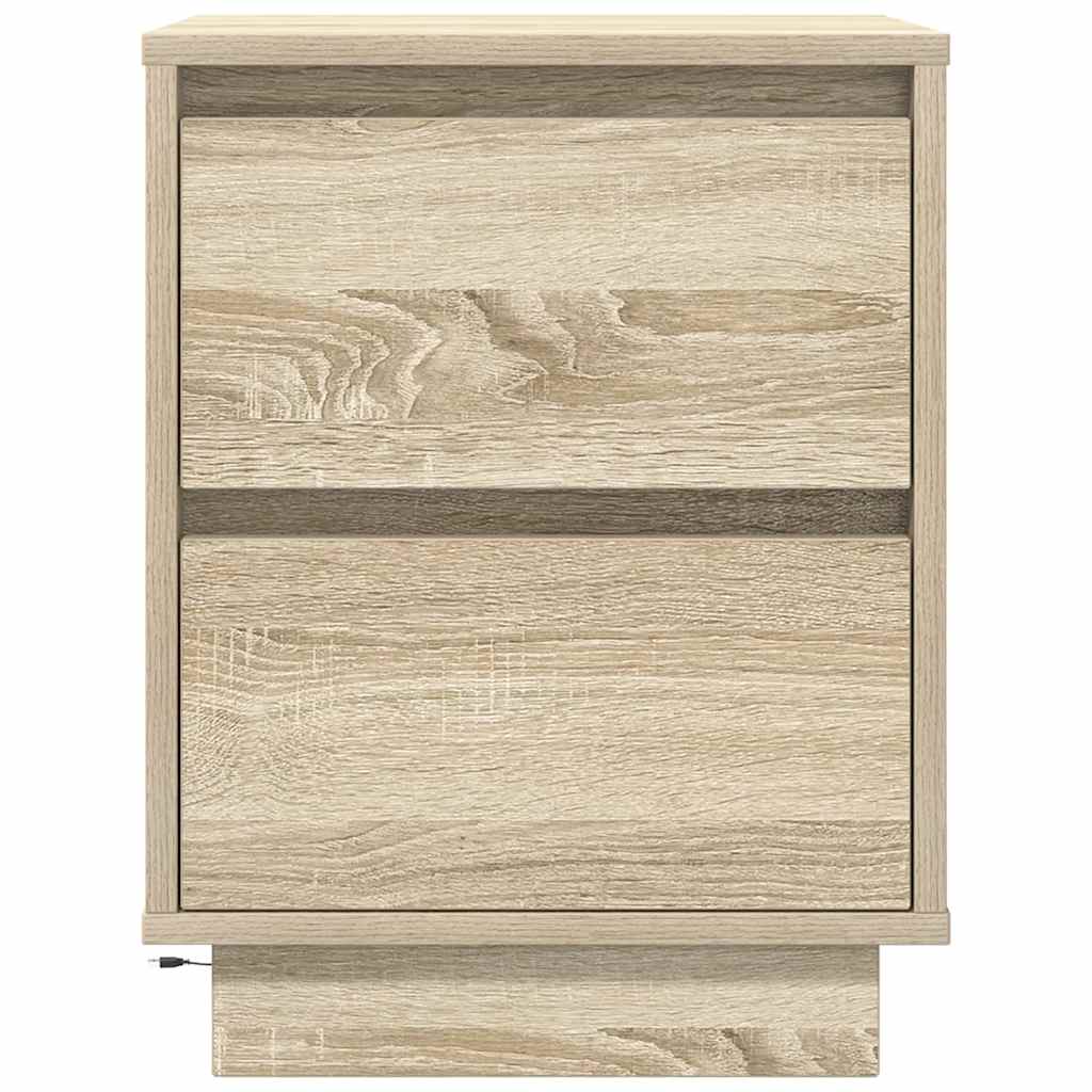 Noćni ormarići s LED svjetlima 2 kom boja hrasta 38x34x50 cm