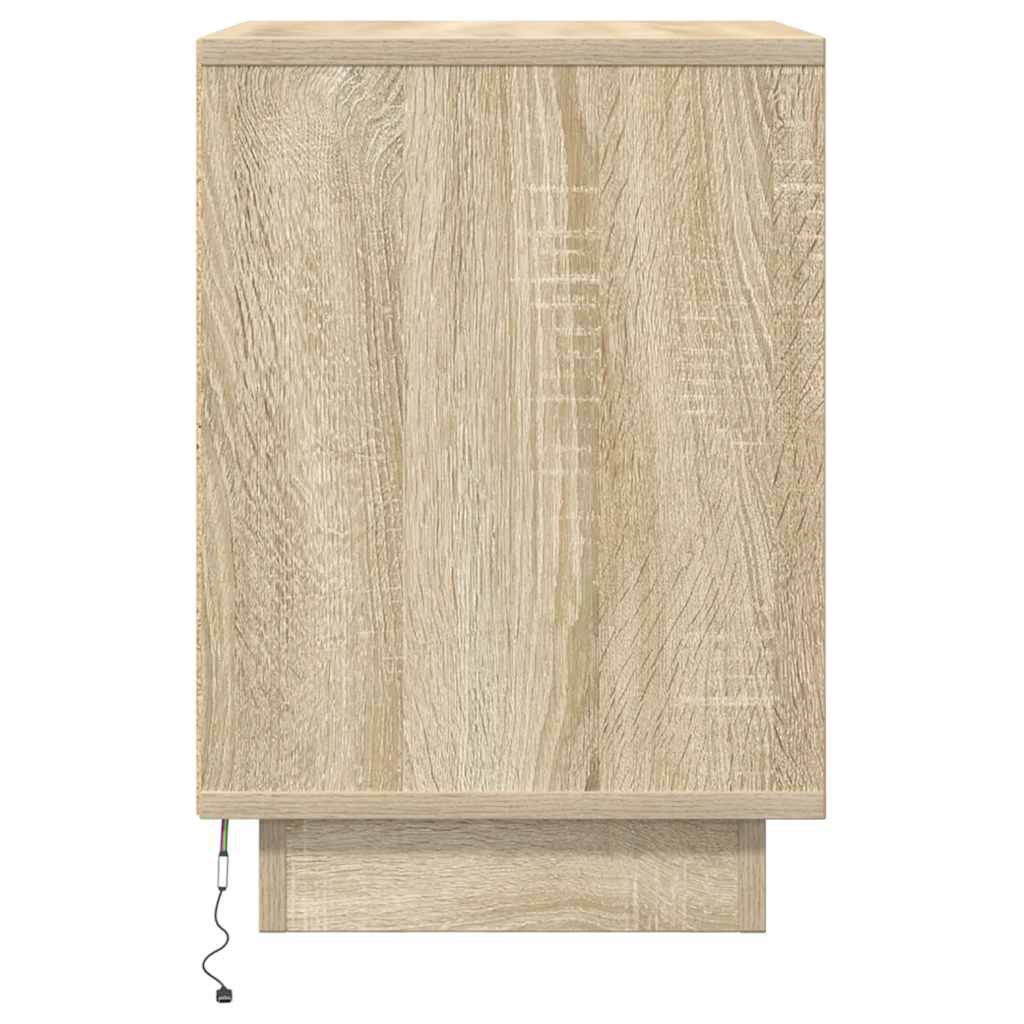 Noćni ormarići s LED svjetlima 2 kom boja hrasta 38x34x50 cm