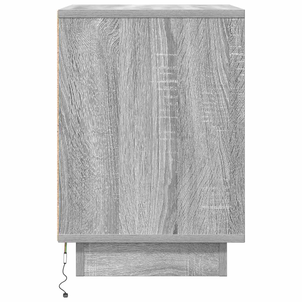 Noćni ormarići s LED svjetlima 2 kom boja hrasta 38x34x50 cm