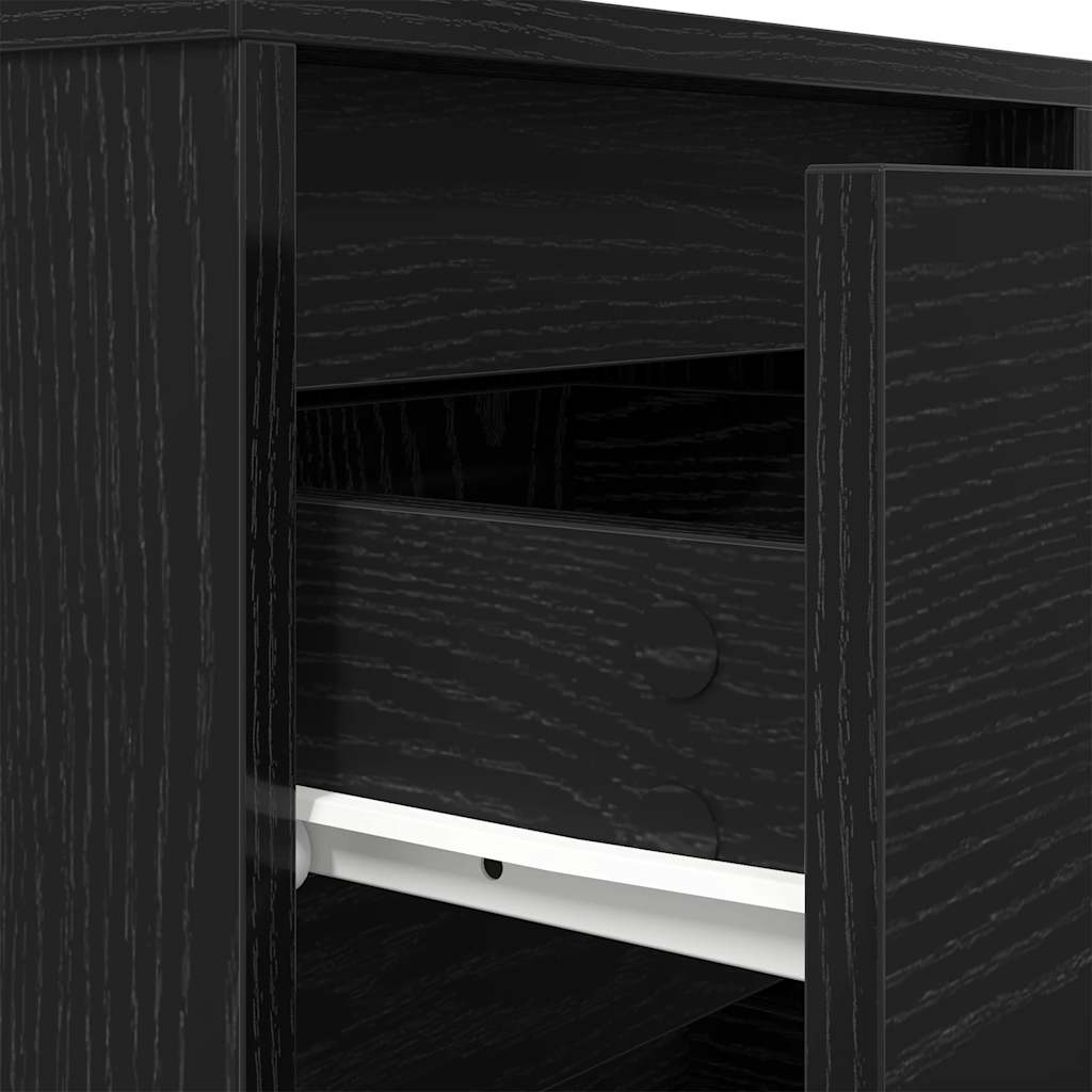 Noćni ormarić s LED svjetlima crni 38x34x65 cm