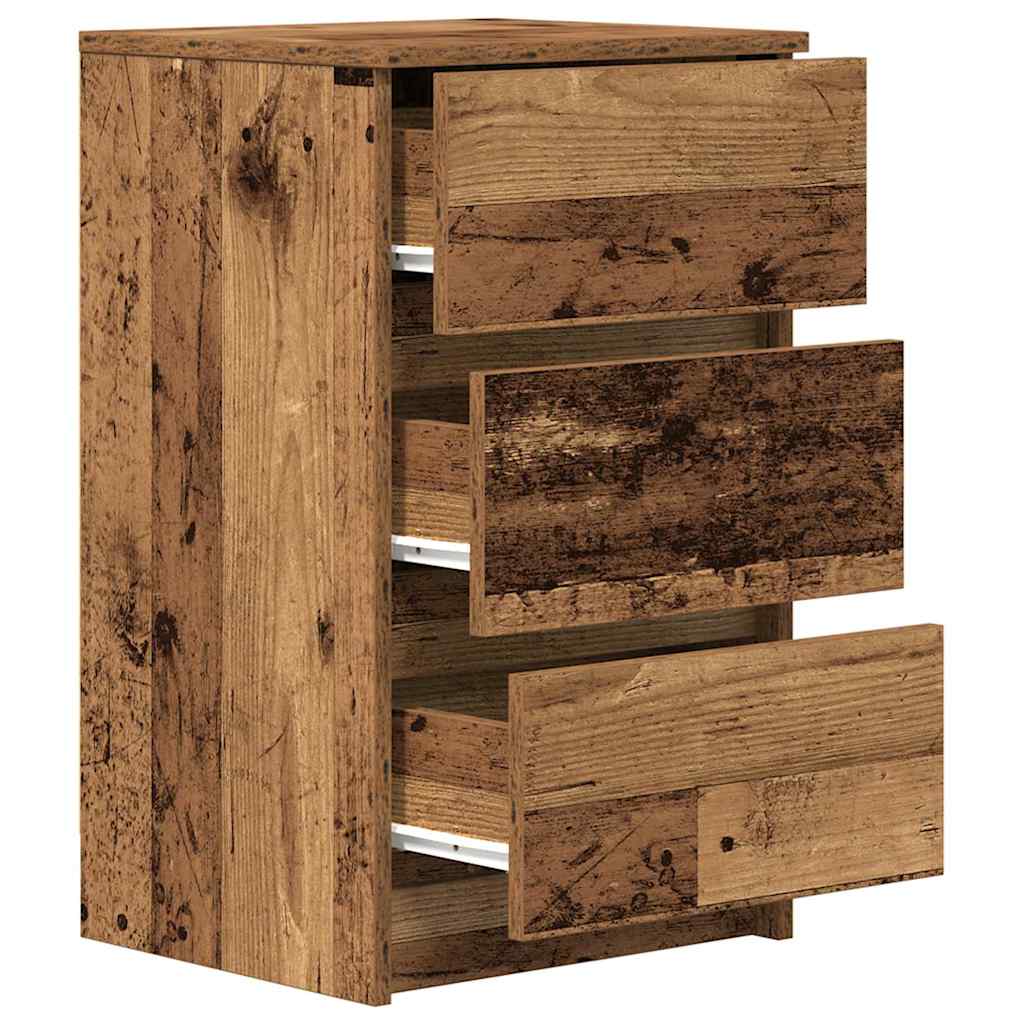 Noćni ormarići s 3 ladice 2 kom staro drvo 39x35x65 cm