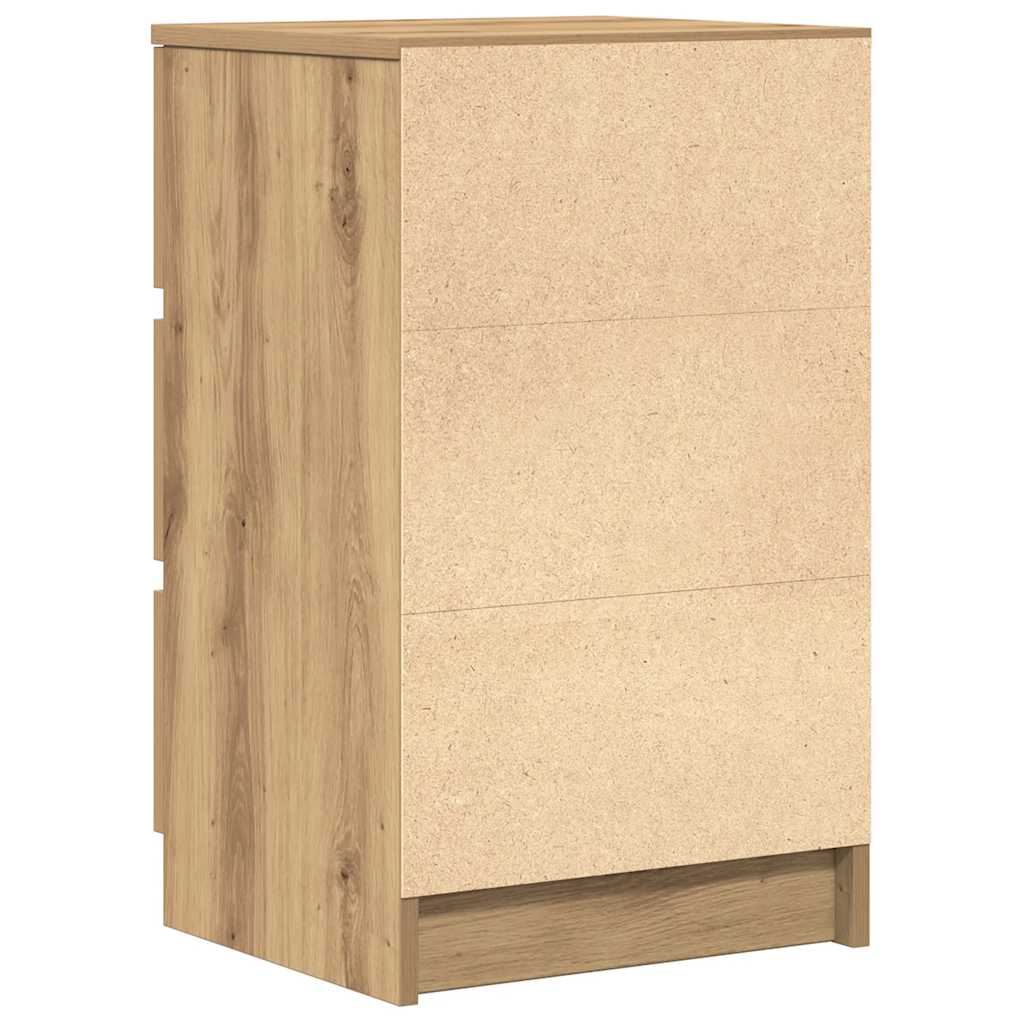 Noćni ormarić s 3 ladice artisan hrast 39x35x65 cm