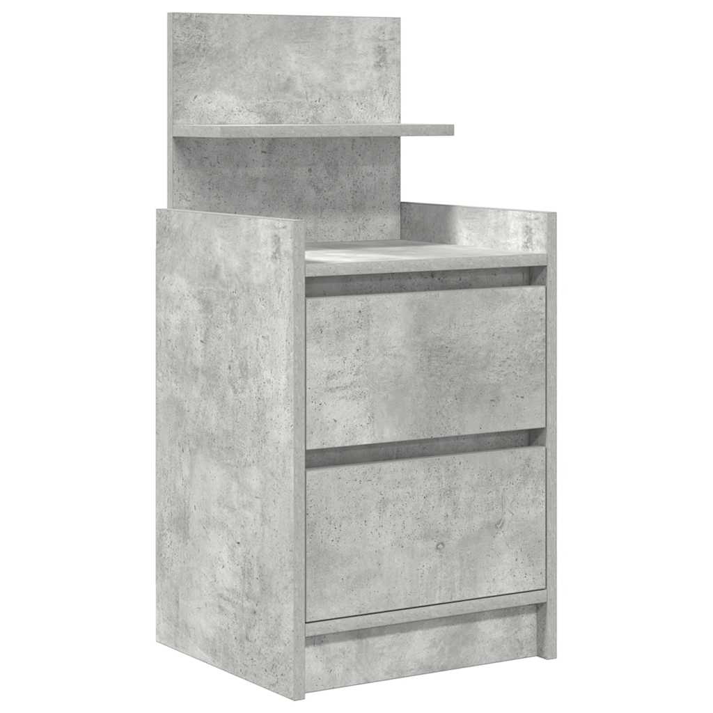 Noćni ormarić s 2 ladice beton siva 38x34x80 cm