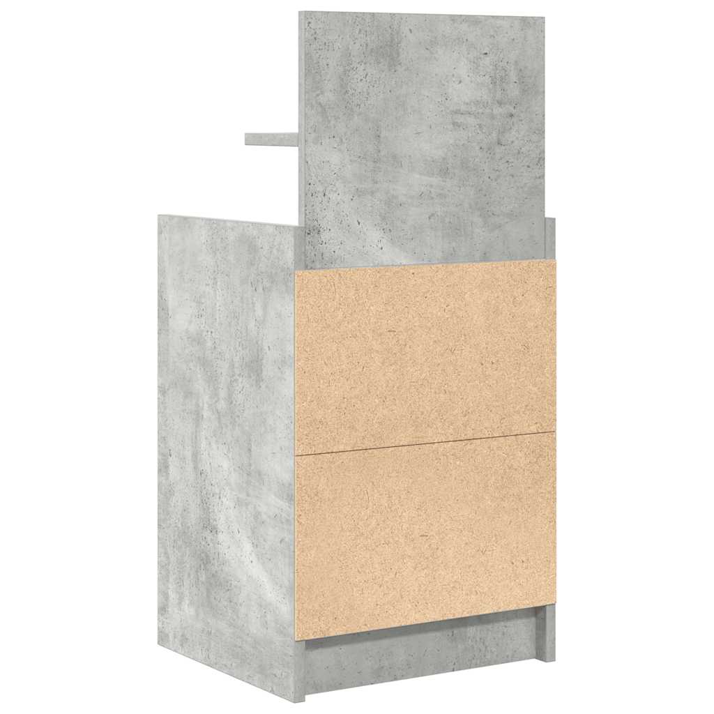 Noćni ormarić s 2 ladice beton siva 38x34x80 cm