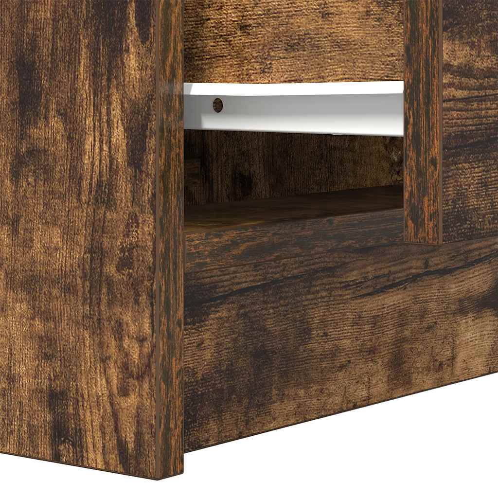 Noćni ormarići s 2 ladice 2 kom dimljeni hrast 38x34x80 cm