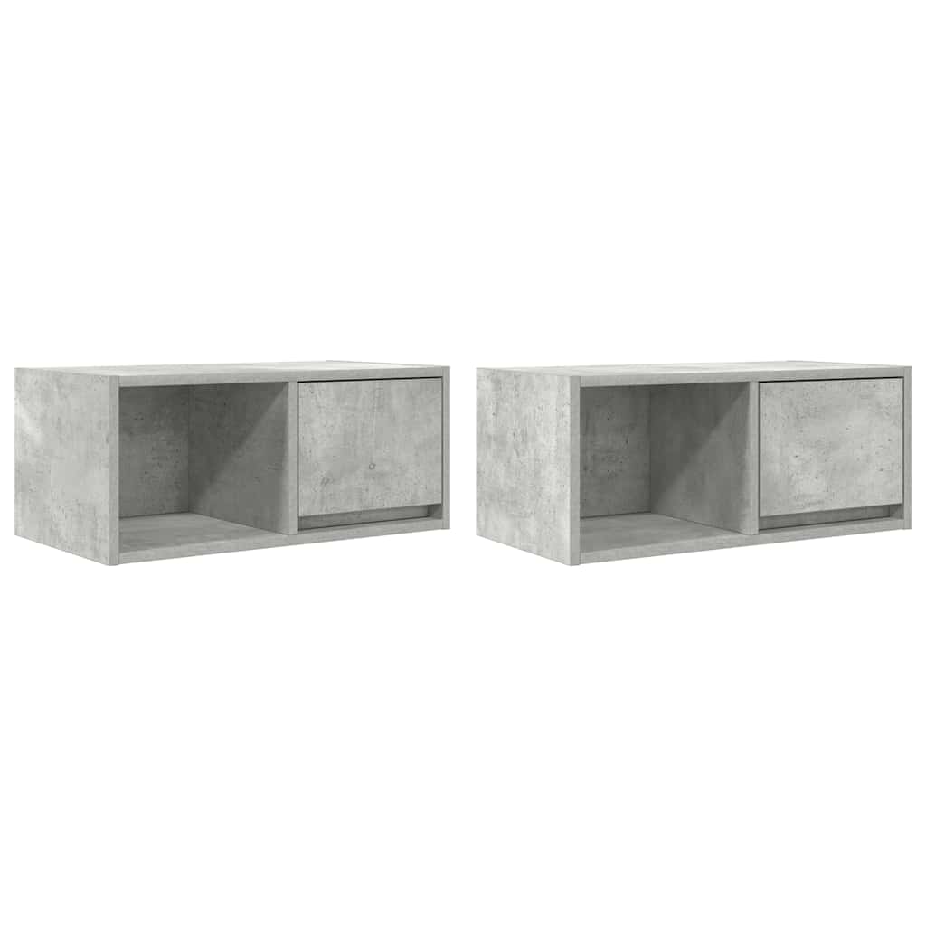 TV ormarići 2 kom boja betona 60x31x25,5 cm konstruirano drvo