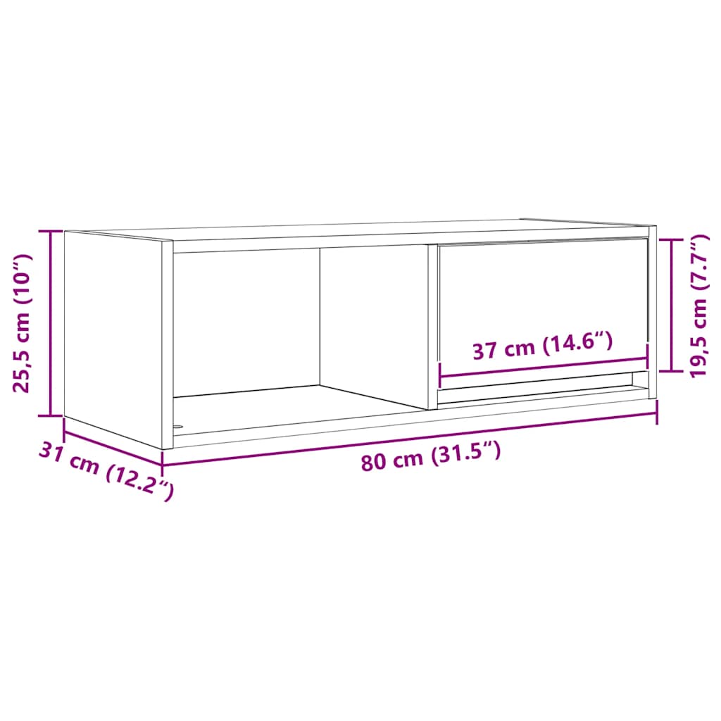 TV ormarić bijeli 80x31x25,5 cm od konstruiranog drva