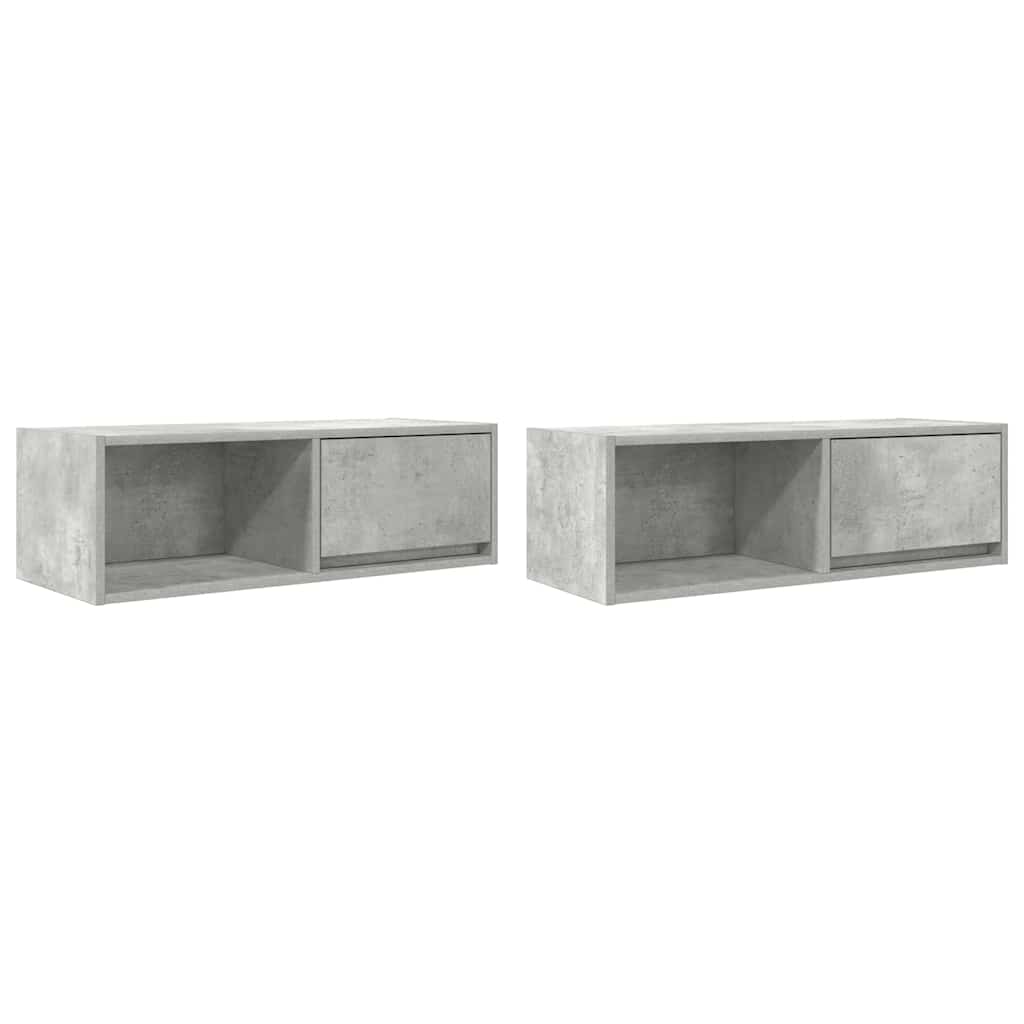 TV ormarići 2 kom boja betona 80x31x25,5 cm konstruirano drvo