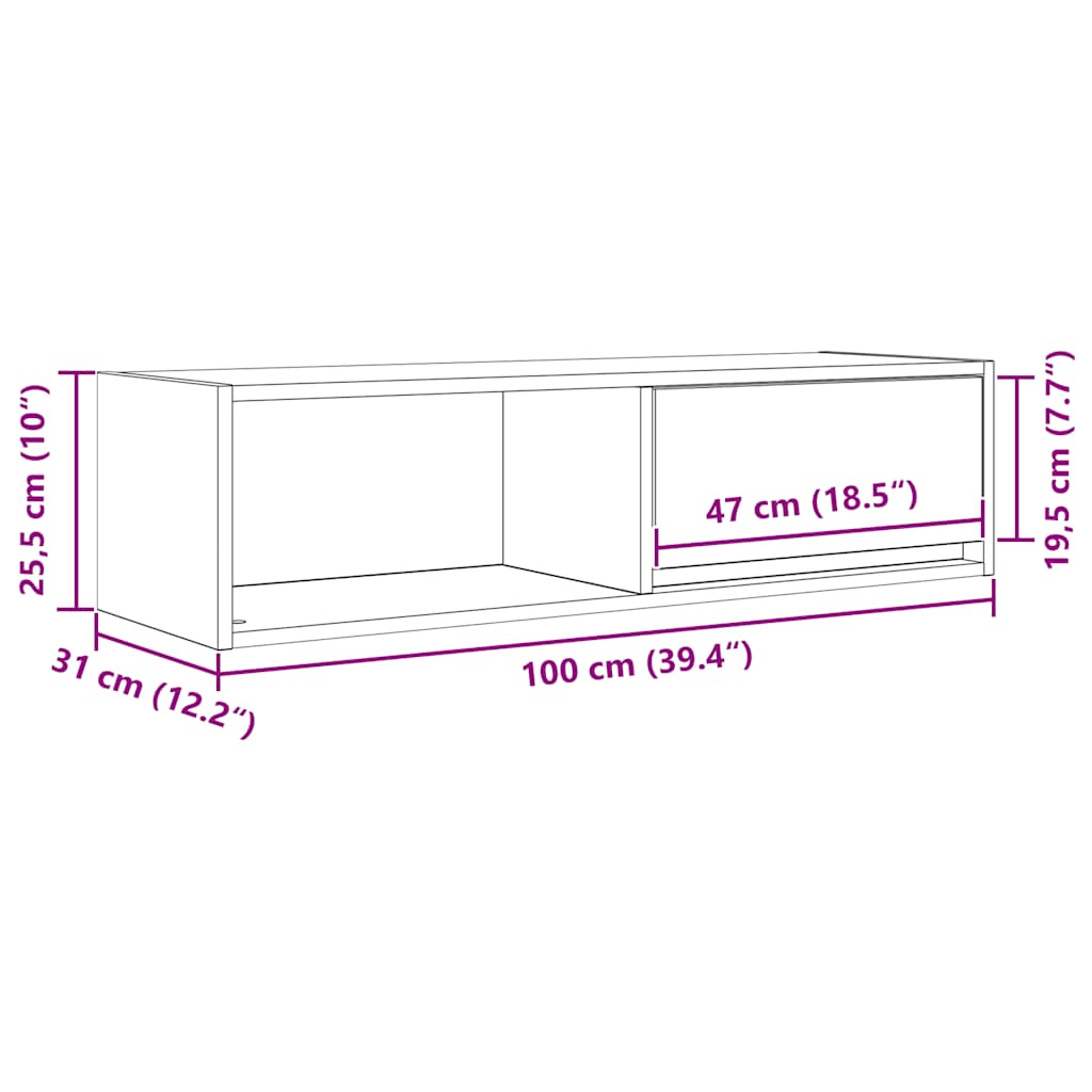 TV ormarići 2 kom crni hrast 100x31x25,5 cm konstruiranog drva
