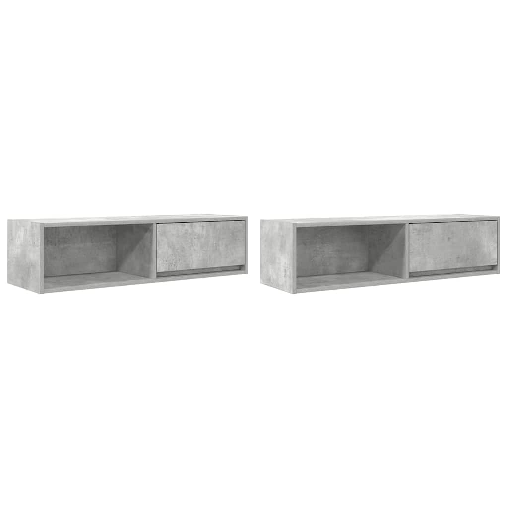 TV ormarići 2 kom boja betona 100x31x25,5 cm konstruirano drvo