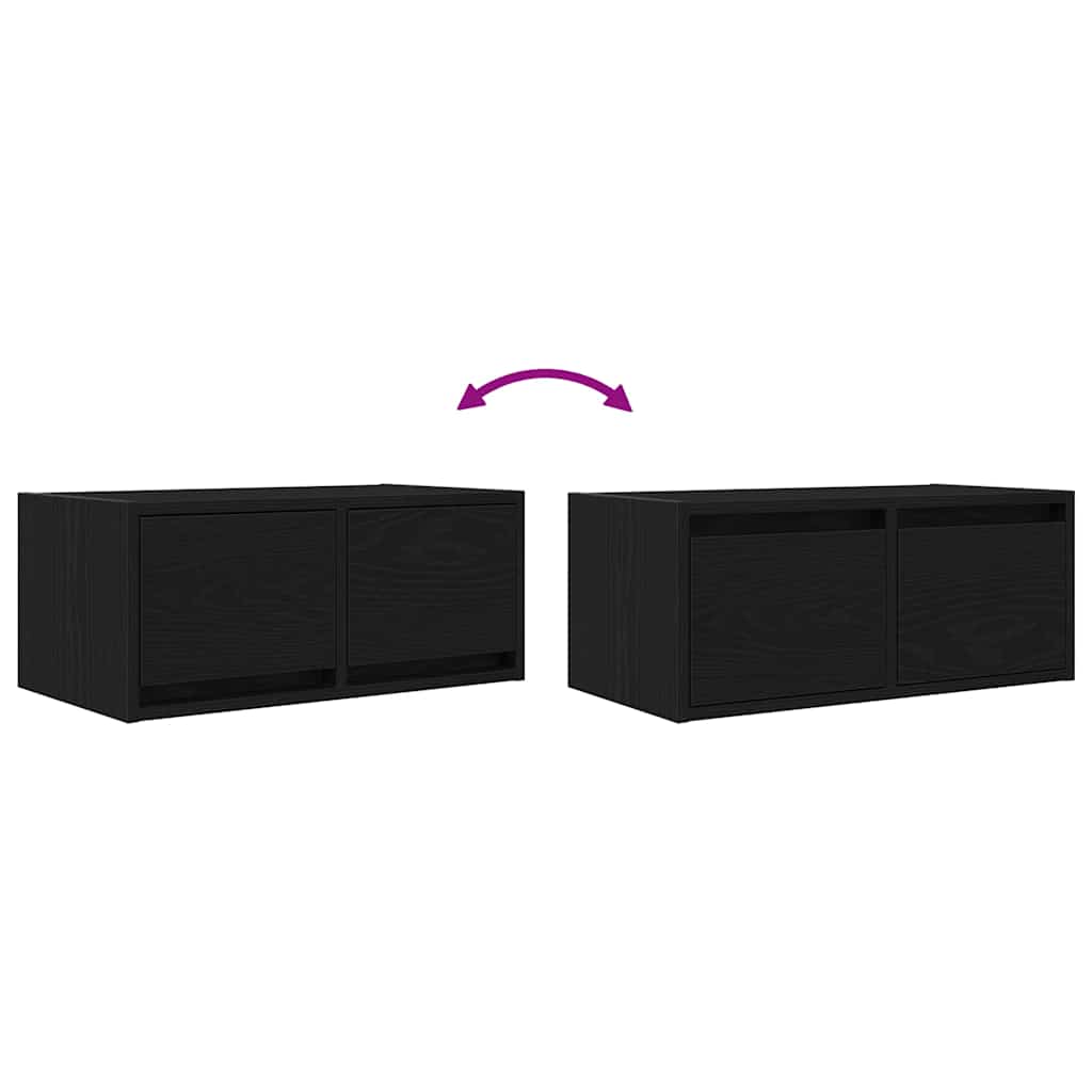 TV ormarići 2 kom crni hrast 60x31x25,5 cm konstruiranog drva