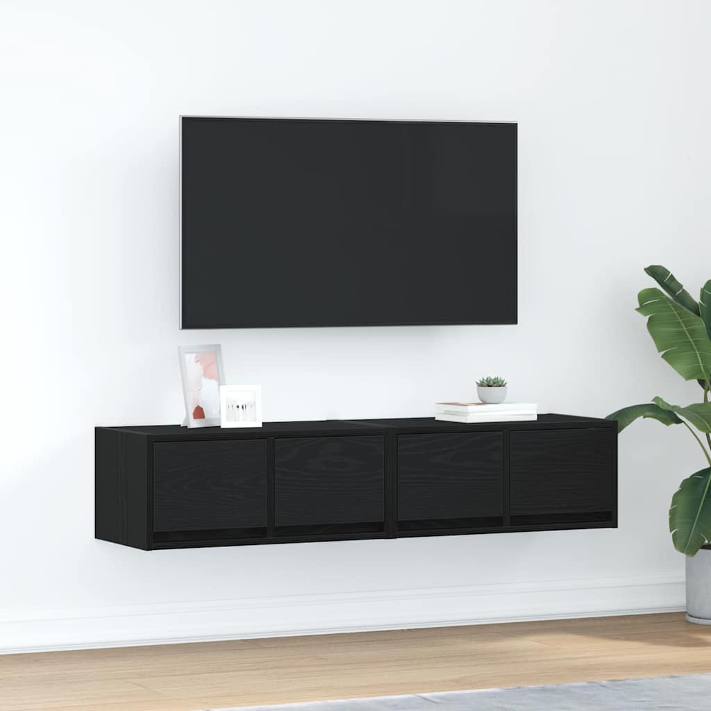 TV ormarići 2 kom crni hrast 60x31x25,5 cm konstruiranog drva