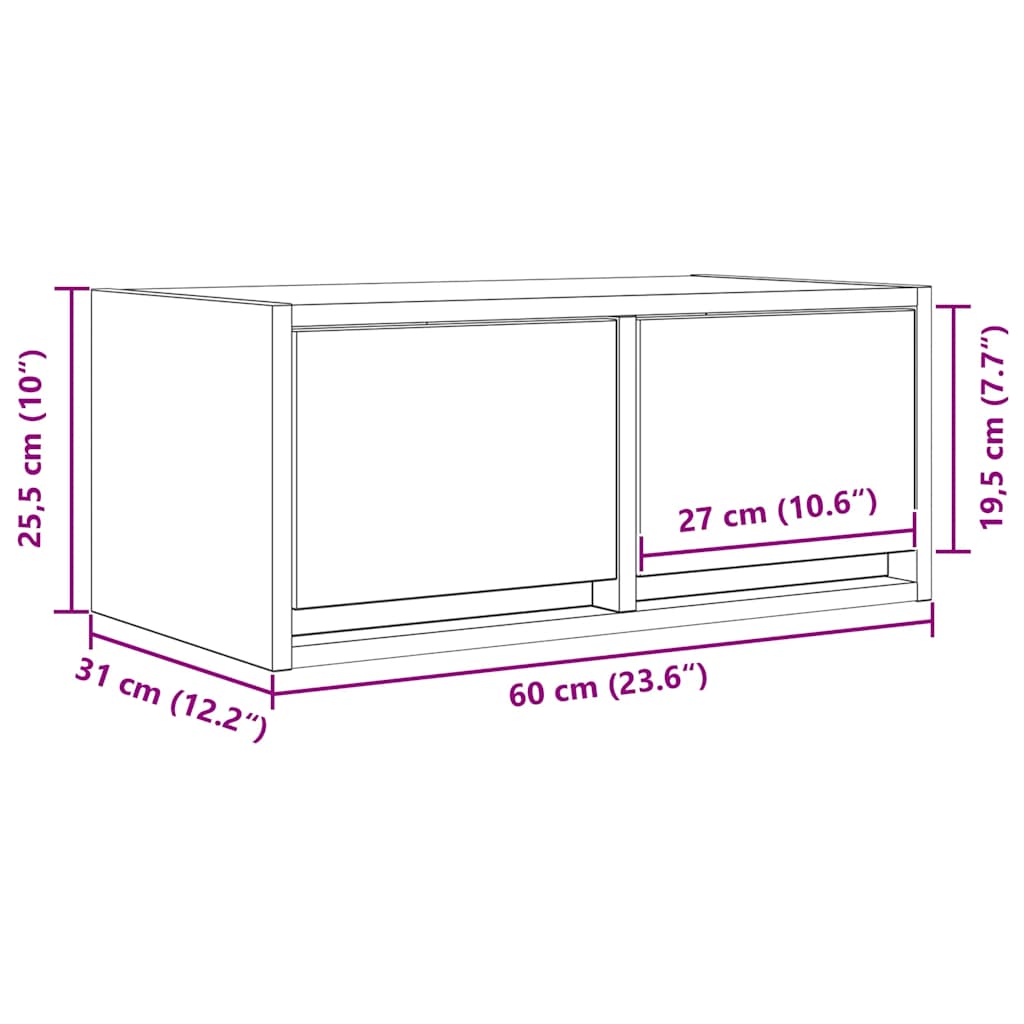 TV ormarić od iverice boja hrasta sonome 60x31x25,5 cm