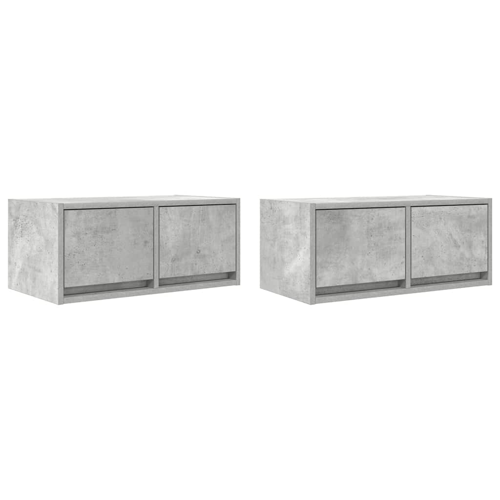 TV ormarići 2 kom boja betona 60x31x25,5 cm konstruirano drvo