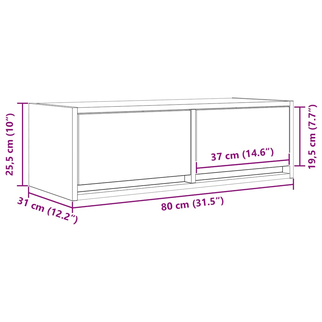 TV ormarić boja hrasta sonome 80x31x25,5 cm konstruirano drvo
