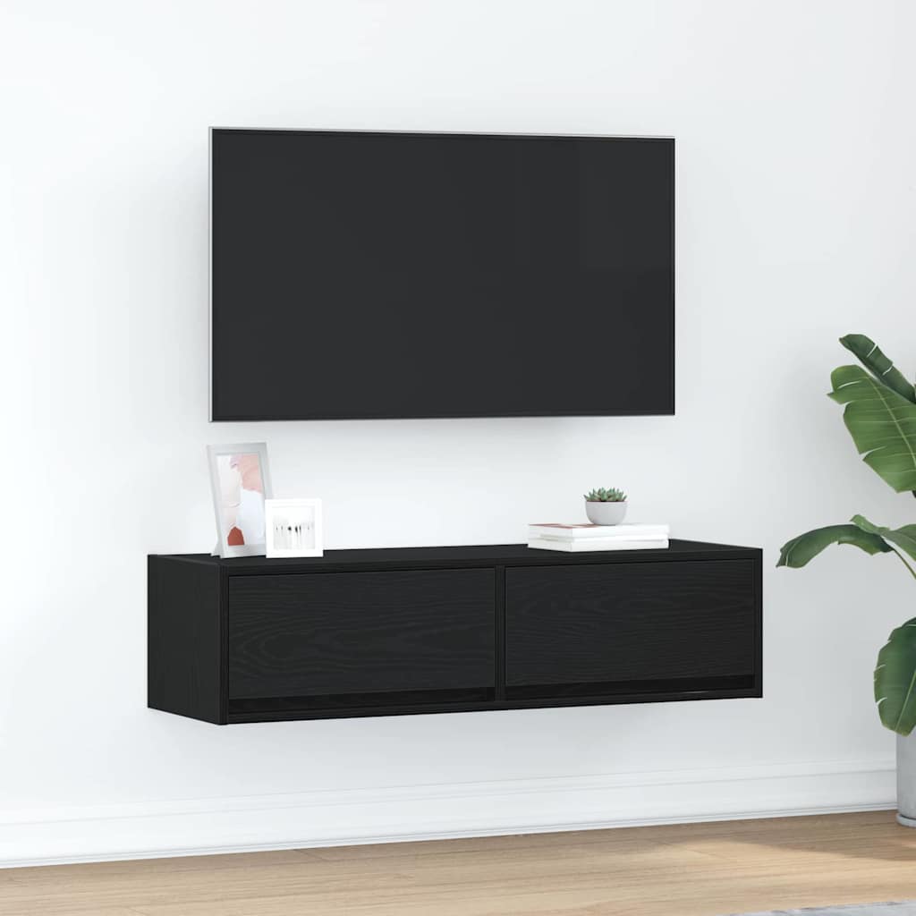 TV ormar Zidne Crni hrast 100 x 31 x 25,5 cm Konstruirano drvo
