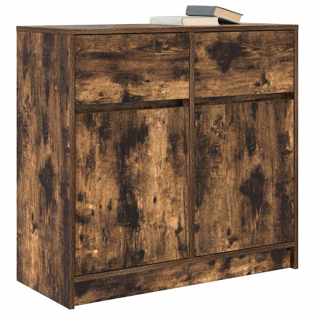 Komoda s ladicama dimljenog hrasta 80x34x76cm konstruirano drvo