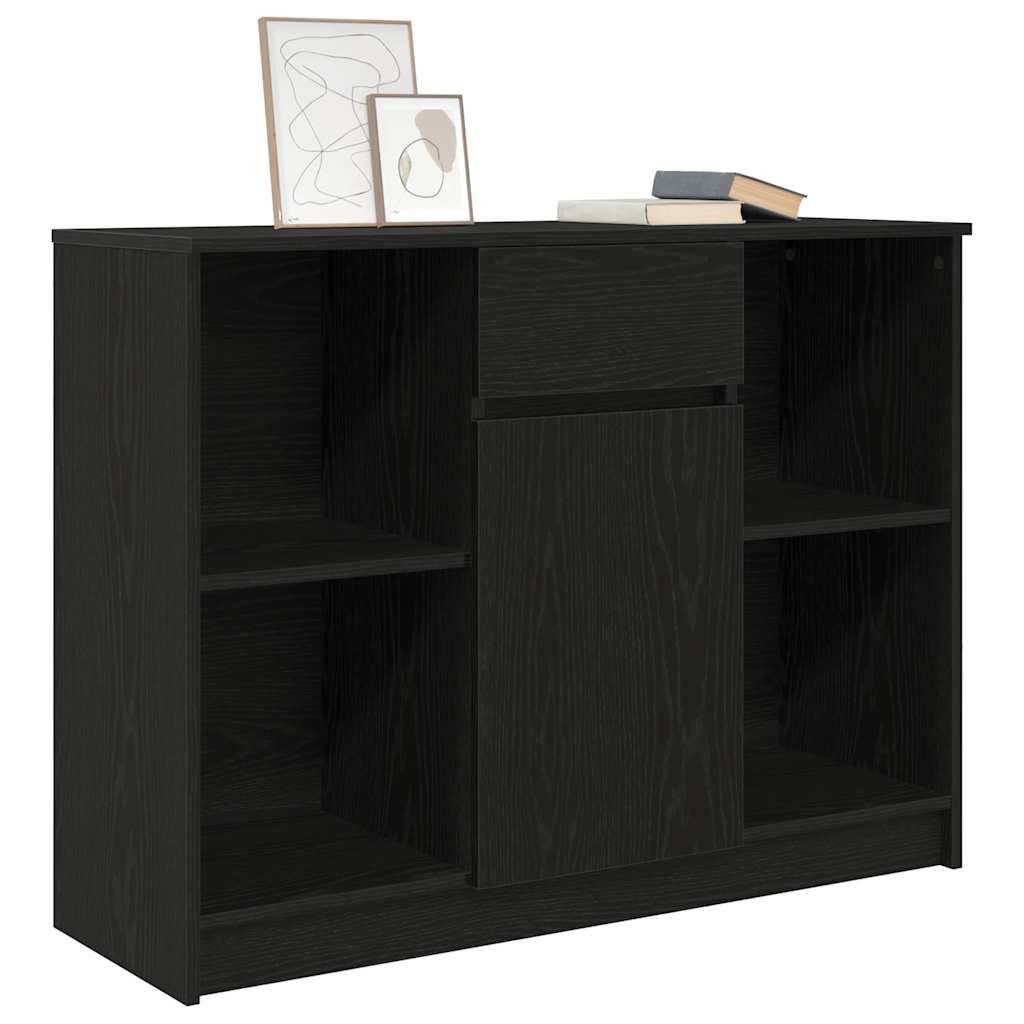 Komoda s ladicama crni hrast 101x35x76 cm konstruirano drvo