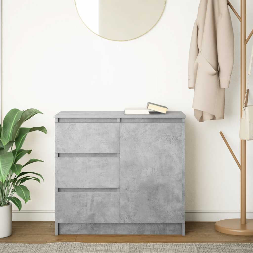 Komoda s ladicama beton siva 71x35x65 cm konstruirano drvo