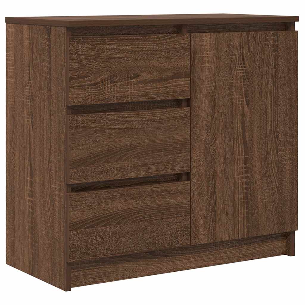 Komoda s ladicama smeđeg hrasta 71x35x65 cm konstruirano drvo