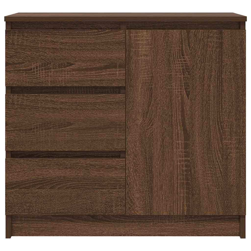 Komoda s ladicama smeđeg hrasta 71x35x65 cm konstruirano drvo