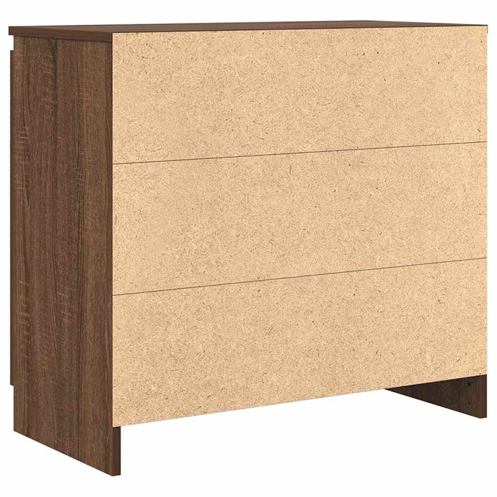 Komoda s ladicama smeđeg hrasta 71x35x65 cm konstruirano drvo