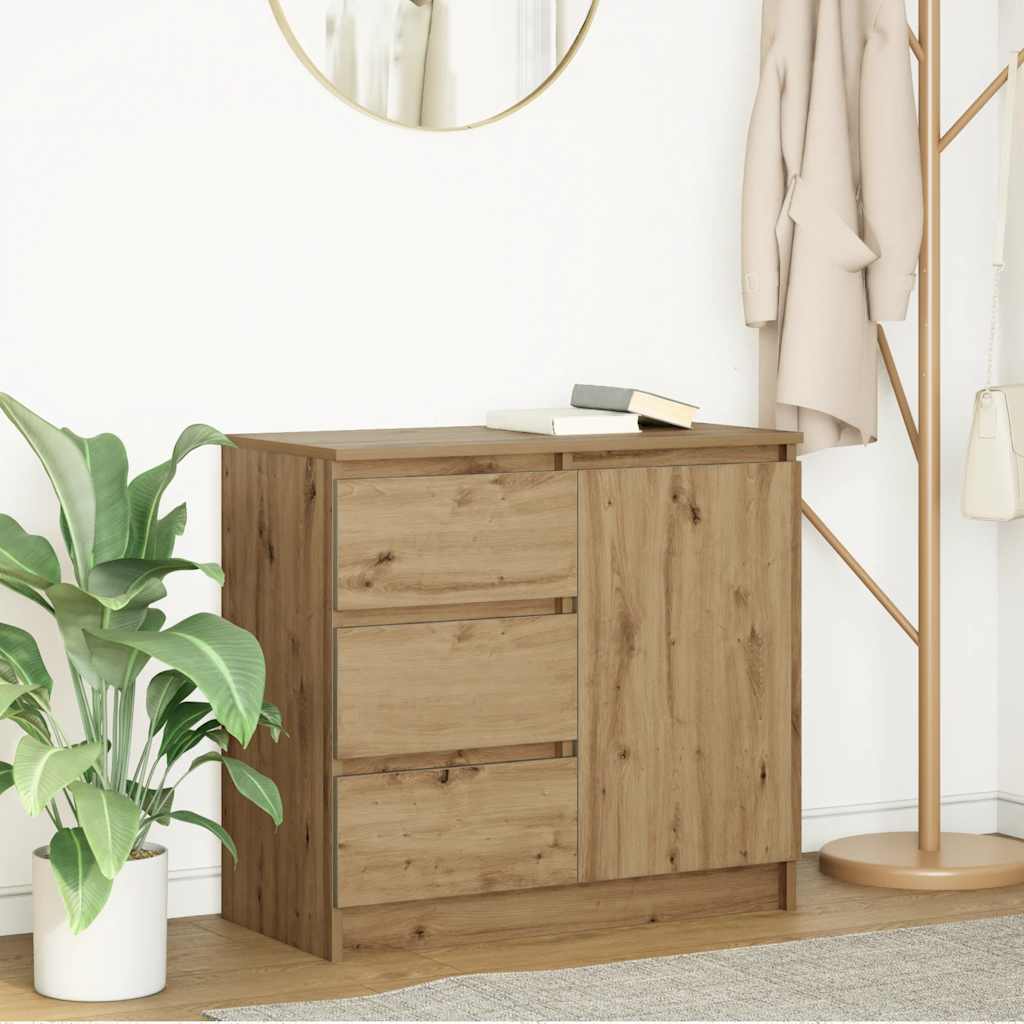Komoda s ladicama artisan hrast 71x35x65 cm konstruirano drvo