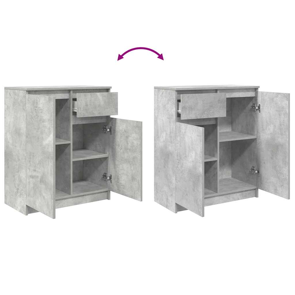 Komoda s ladicama beton siva 71x35x84 cm konstruirano drvo
