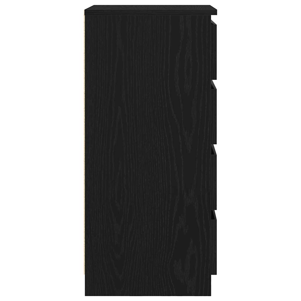 Komoda s ladicama crni hrast 37,5x35x99 cm konstruirano drvo